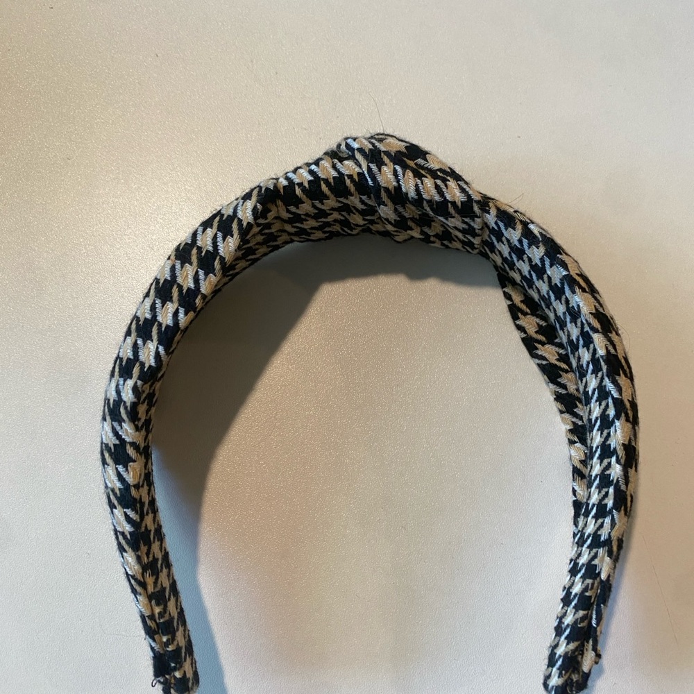 Dew Edit High Tea Knotted Houndstooth Fabric Headband